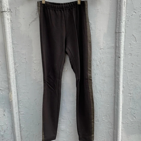 Illia black leather cropped moto  leggings Size xs - Picture 1 of 9